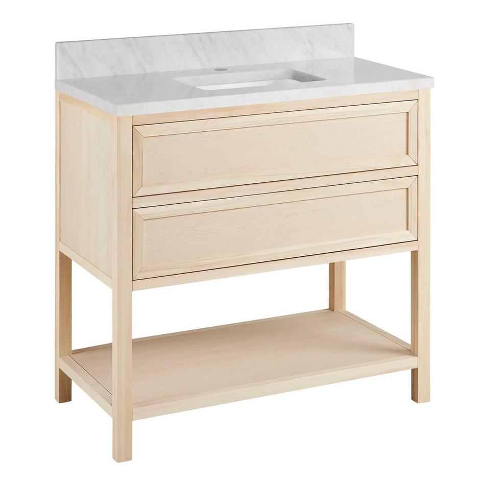 36" Robertson Console Vanity with Rectangular Undermount Sink - Unfinished - Carrara - 1 Hole, , large image number 0