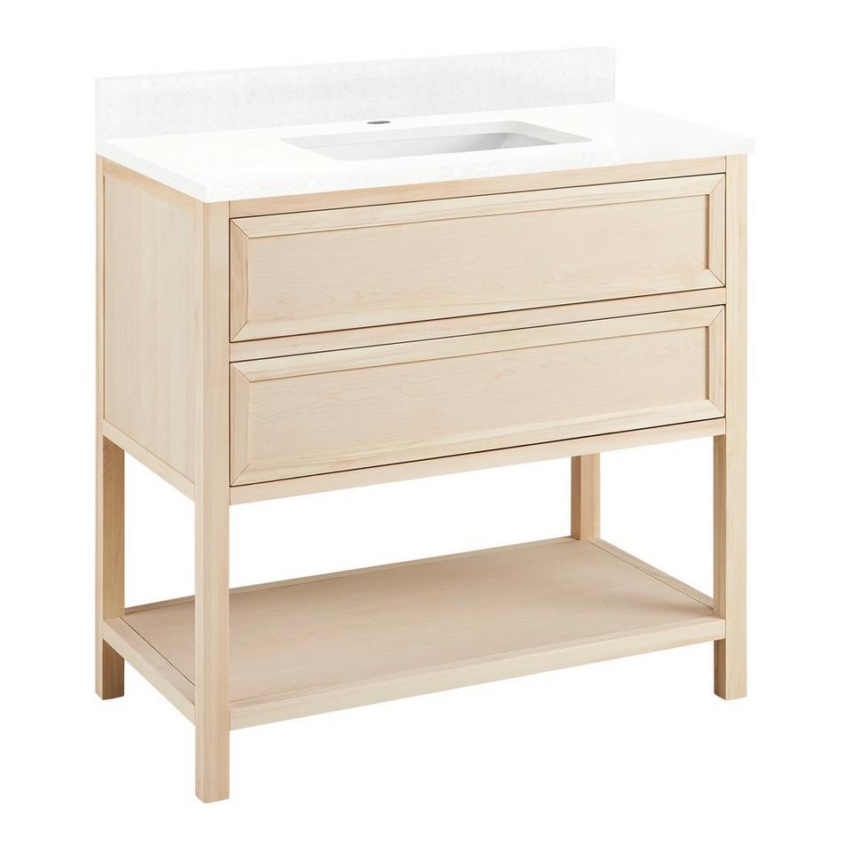 36" Robertson Console Vanity with Rectangular Undermount Sink - Unfinished - FW Quartz - 1 Hole, , large image number 0