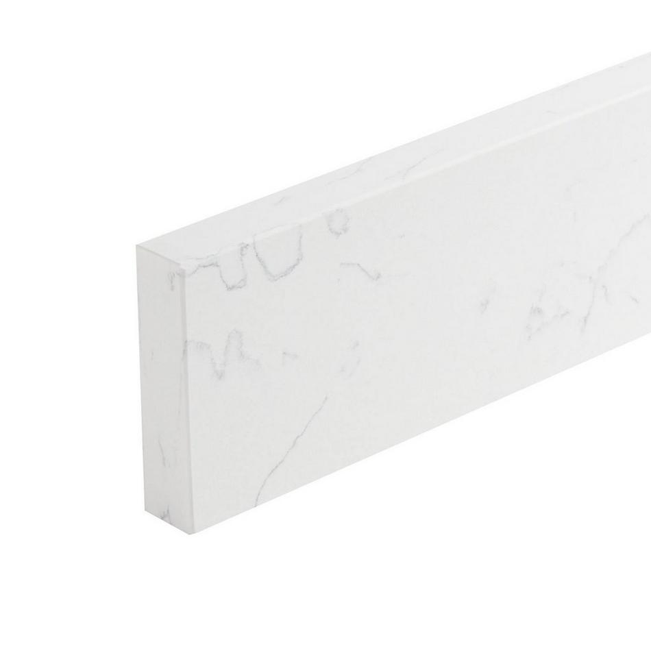 61" x 22" 3cm Quartz Single Vanity Top with Rectangular Undermount Sink - Feathered White - 3 Hole, , large image number 3