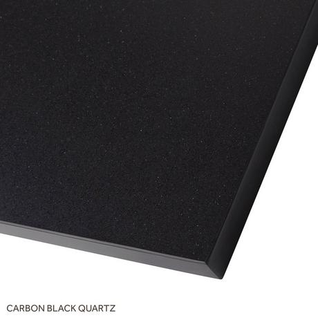 61" x 22" 3cm Quartz Single Vanity Top with Rectangular Undermount Sink - Carbon Black - 3 Hole