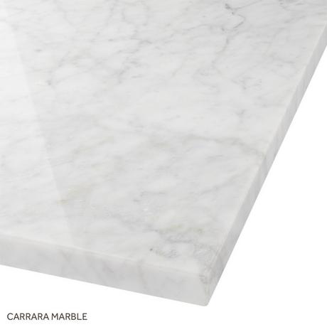 61" x 22" 3cm Marble Single Vanity Top with Rectangular Undermount Sink - Carrara - 3 Hole