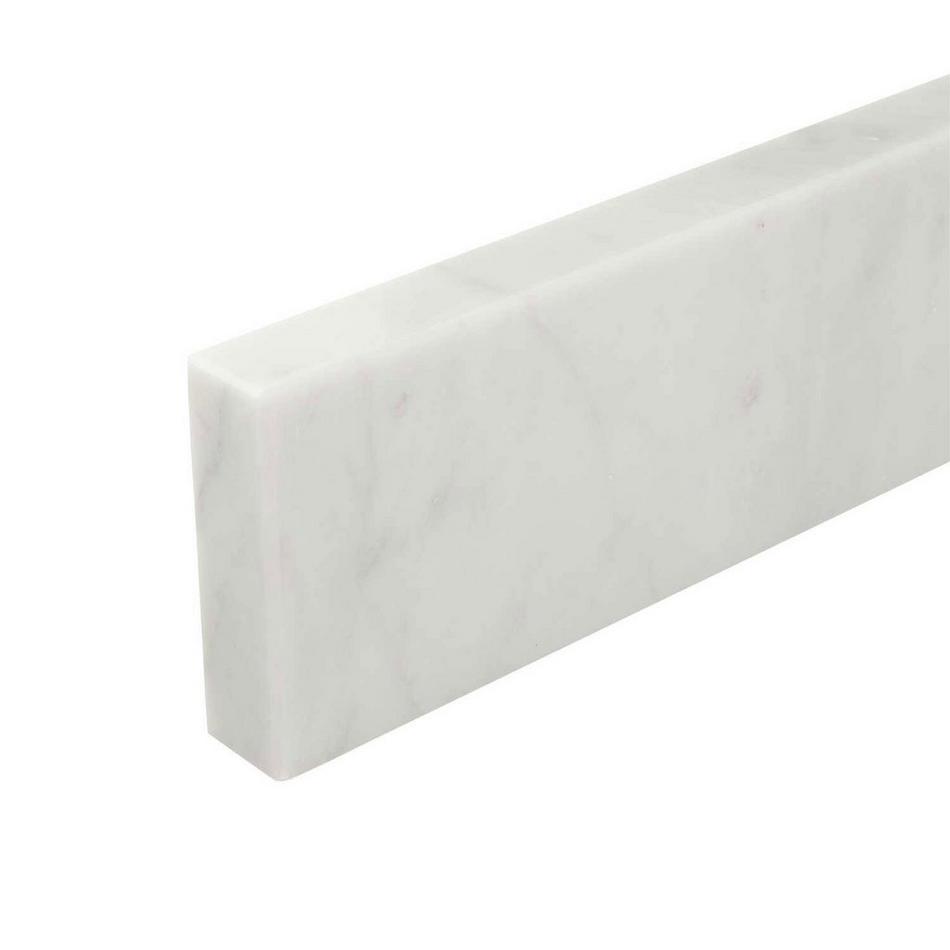 61" x 22" 3cm Marble Single Vanity Top with Rectangular Undermount Sink - Carrara - 3 Hole, , large image number 3