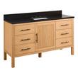 60" Ayanna Mindi Single Vanity with Rectangular Undermount Sink - Natural Mindi - CB Quartz - 3H, , large image number 0
