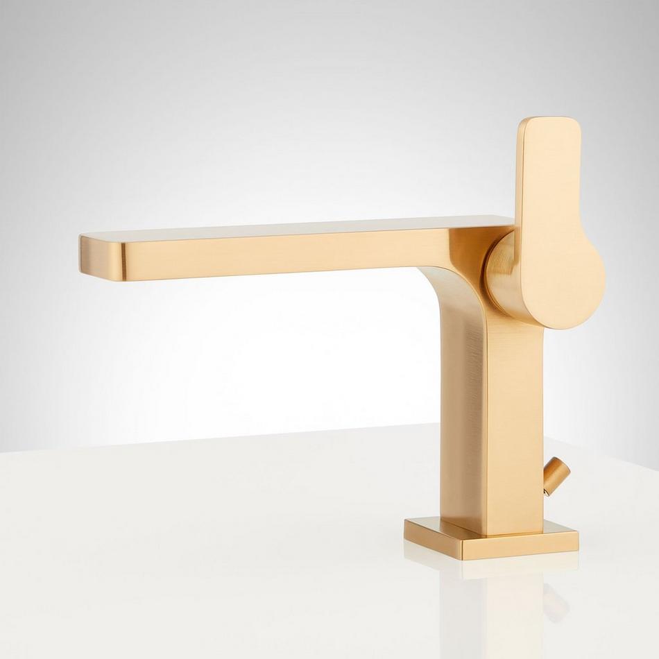 Hibiscus Single-Hole Bathroom Faucet - Brushed Gold, , large image number 1