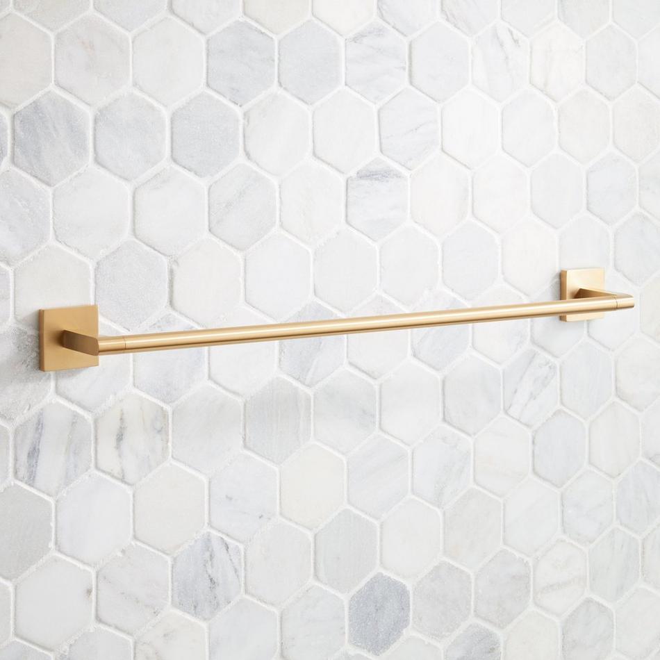 24" Hibiscus Towel Bar - Brushed Gold, , large image number 1