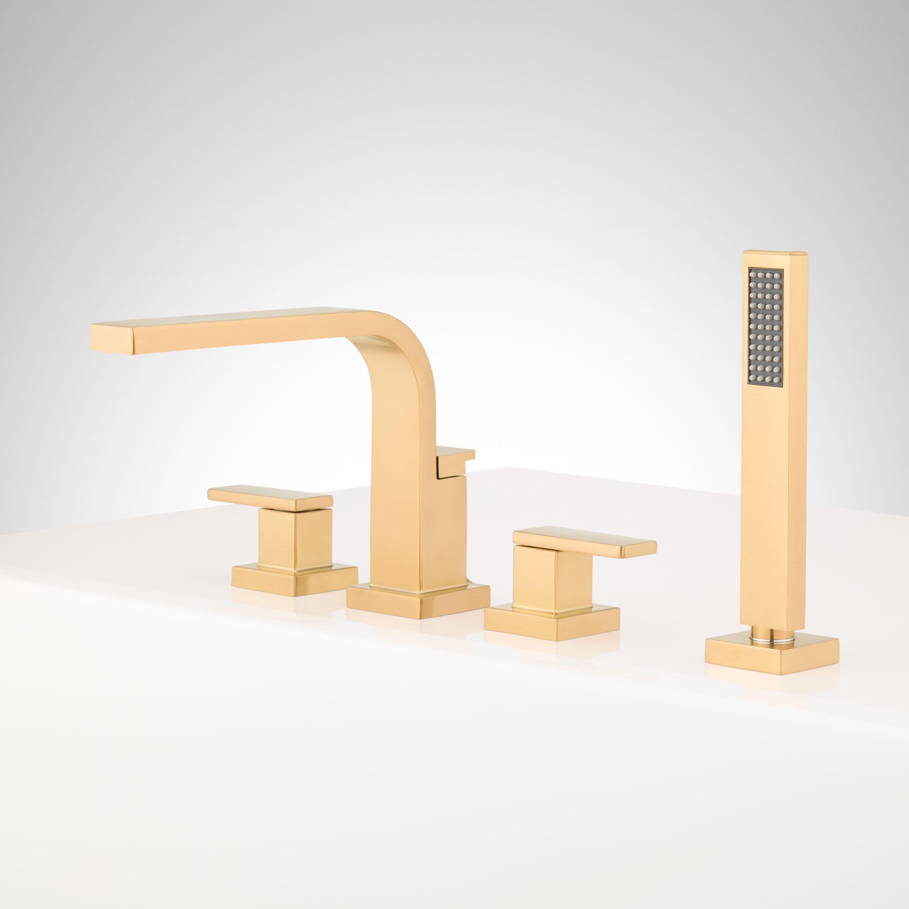 babakk  ① Hibiscus 4-Hole Roman Tub Faucet and Hand Shower | Signature Hardware