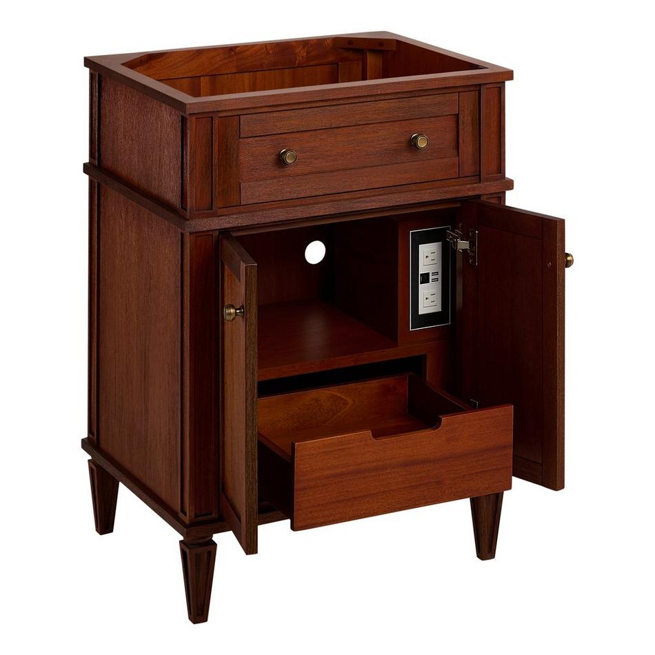 24" Elmdale Antique Brown Vanity with Outlet - Vanity Cabinet Only, , large image number 1