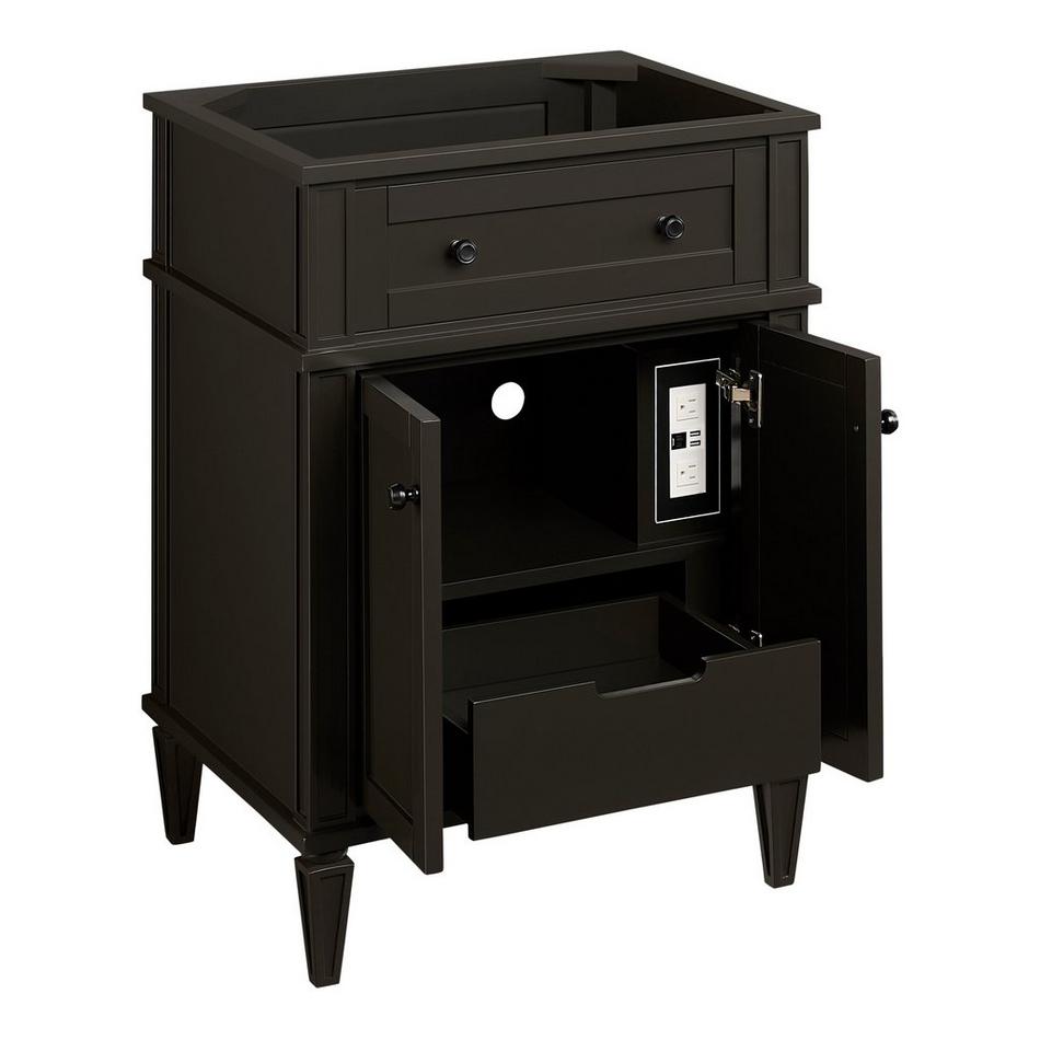 24" Elmdale Charcoal Black Vanity with Outlet - Vanity Cabinet Only, , large image number 1