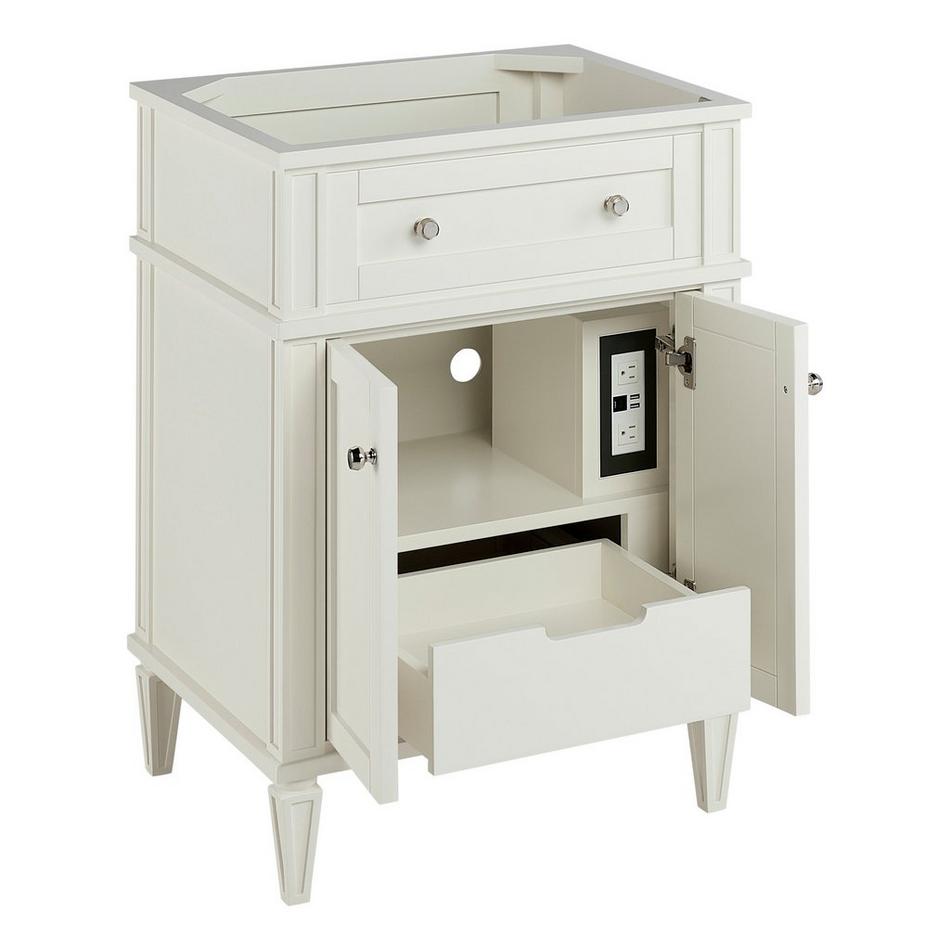 24" Elmdale White Vanity with Outlet - Vanity Cabinet Only, , large image number 1