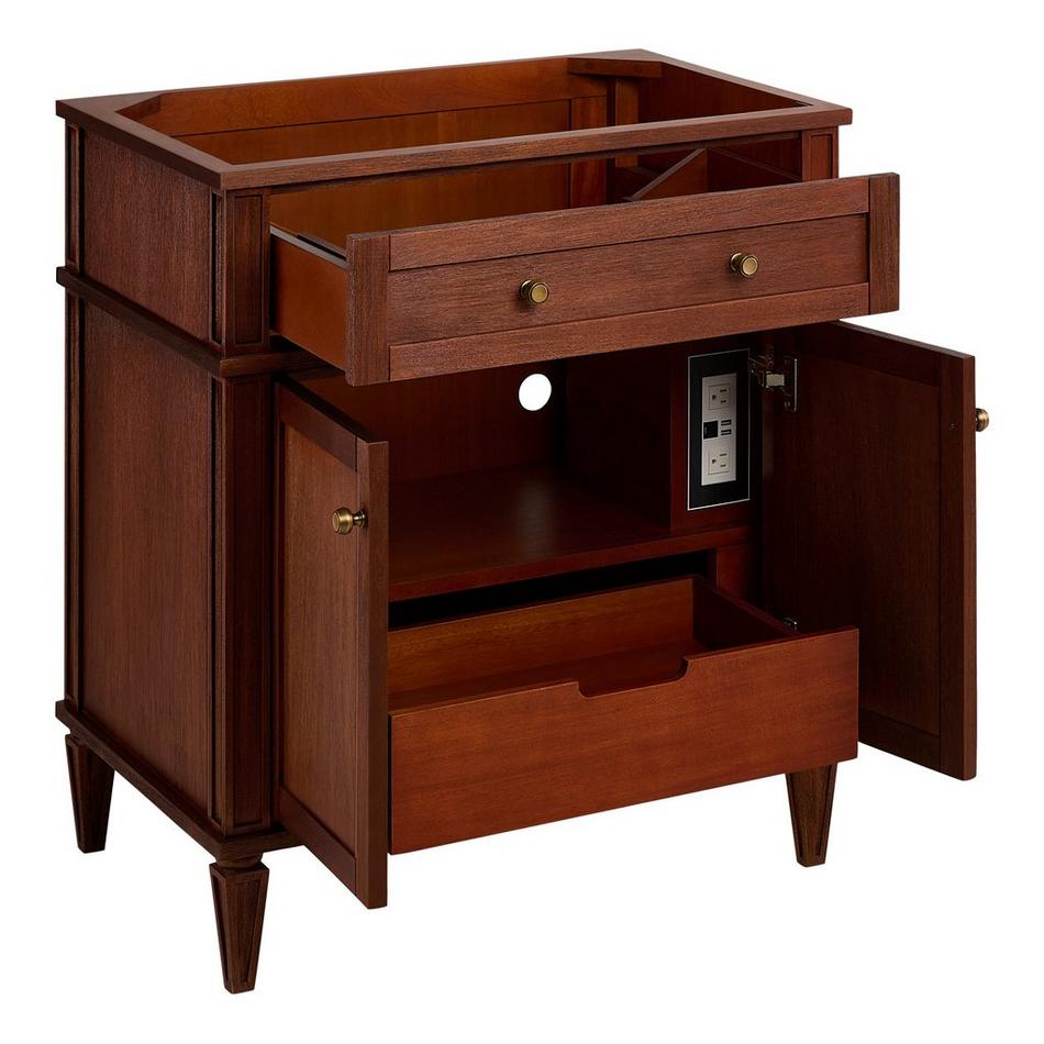 30" Elmdale Antique Brown Vanity with Outlet - Vanity Cabinet Only, , large image number 1