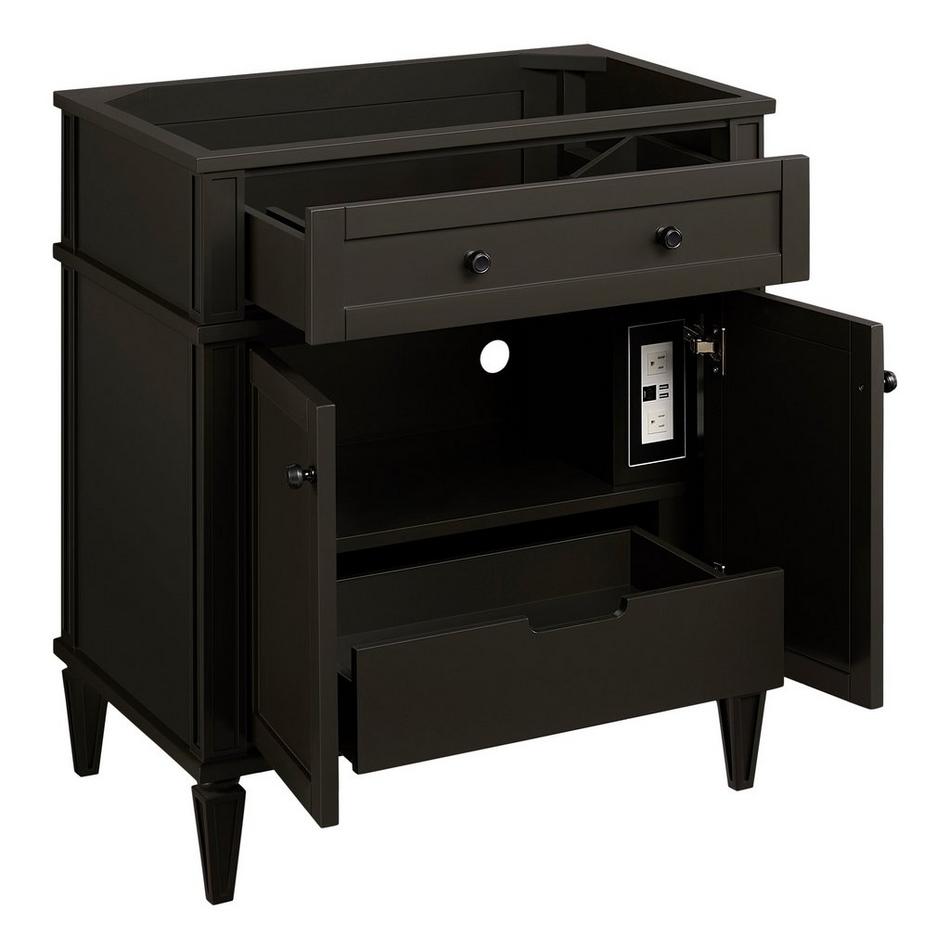 30" Elmdale Charcoal Black Vanity with Outlet - Vanity Cabinet Only, , large image number 1