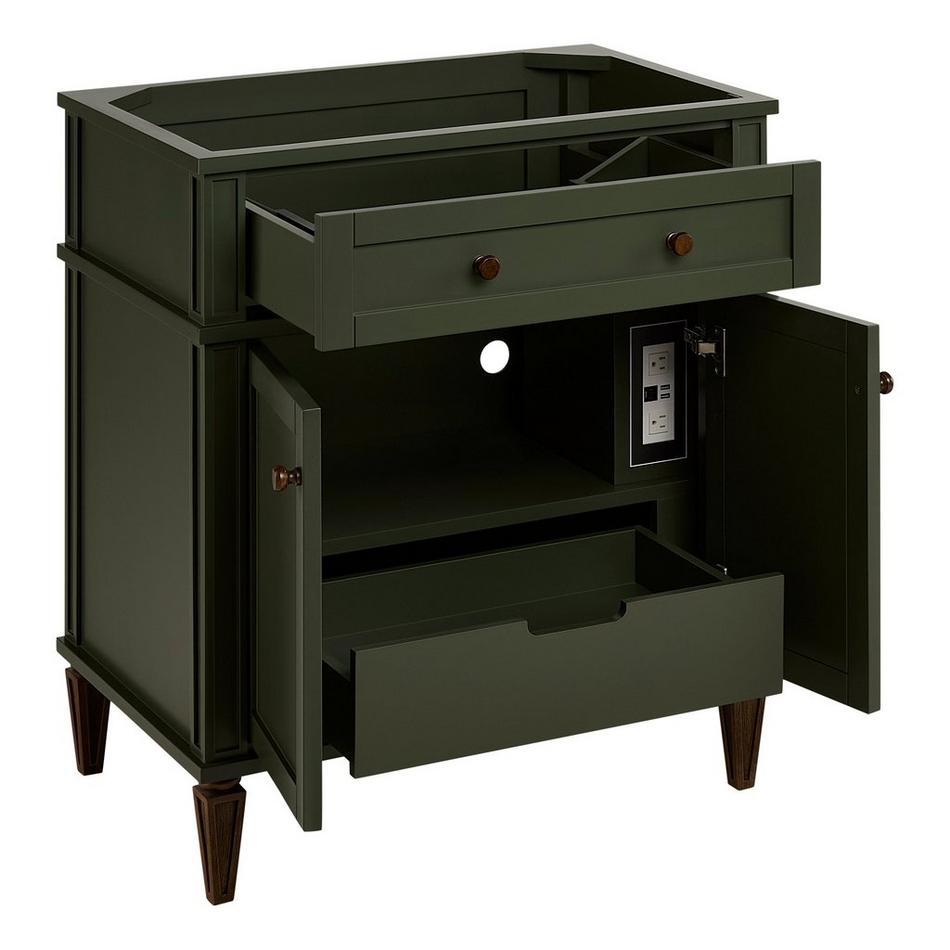 30" Elmdale Dark Olive Green Vanity with Undermount Sink - Outlet - AW Quartz - 3 Hole, , large image number 2