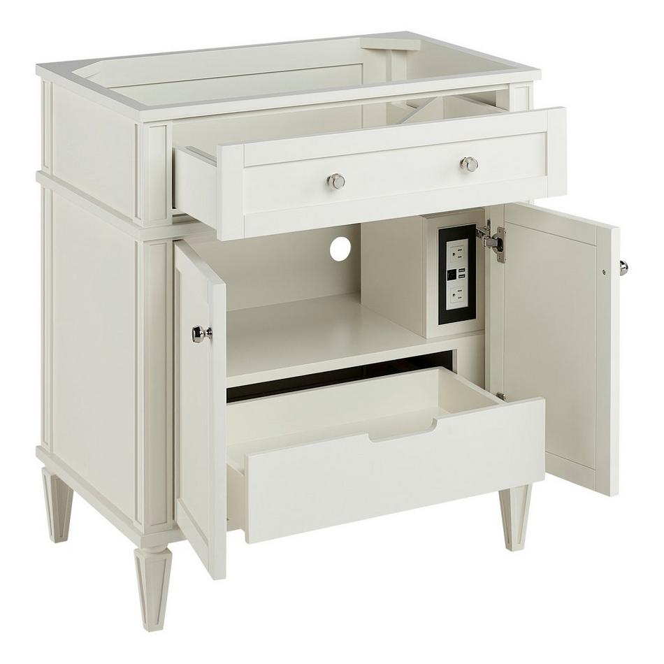 30" Elmdale White Vanity with Outlet - Vanity Cabinet Only, , large image number 1