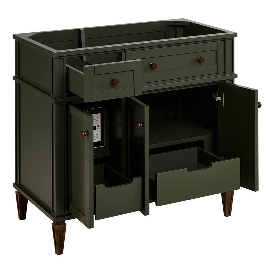 36" Elmdale Dark Olive Green Vanity with Outlet - Vanity Cabinet Only, , large image number 1