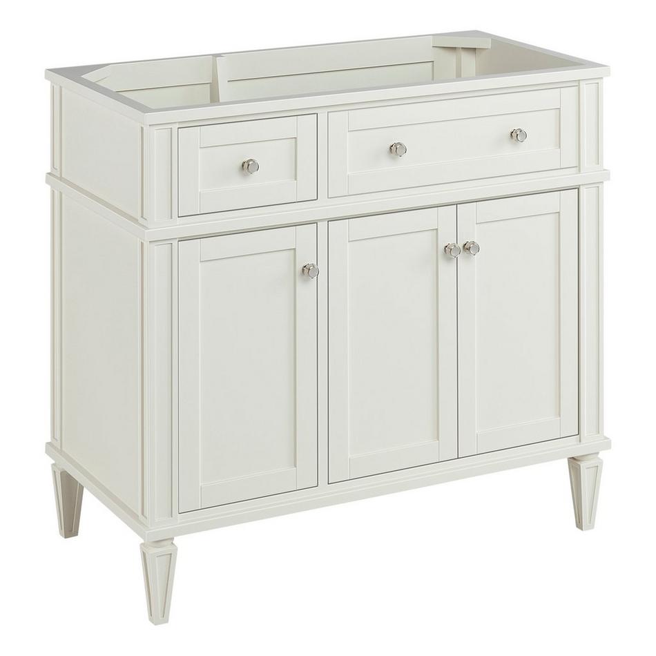36" Elmdale White Vanity with Right Offset Rect. Undermount Sink - Outlet - AW Quartz - 3 Hole, , large image number 1