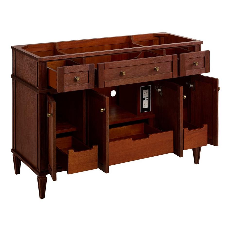 48" Elmdale Antique Brown Vanity with Outlet - Vanity Cabinet Only, , large image number 1