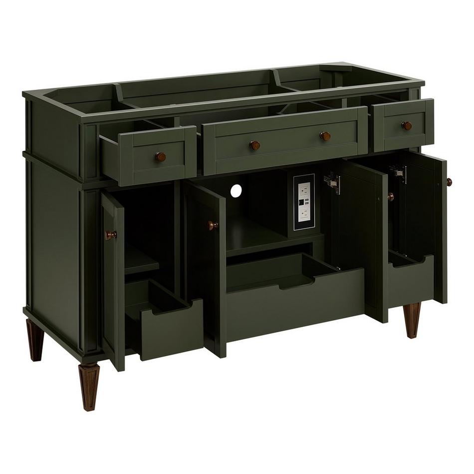 48" Elmdale Dark Olive Green Vanity with Outlet - Vanity Cabinet Only, , large image number 1