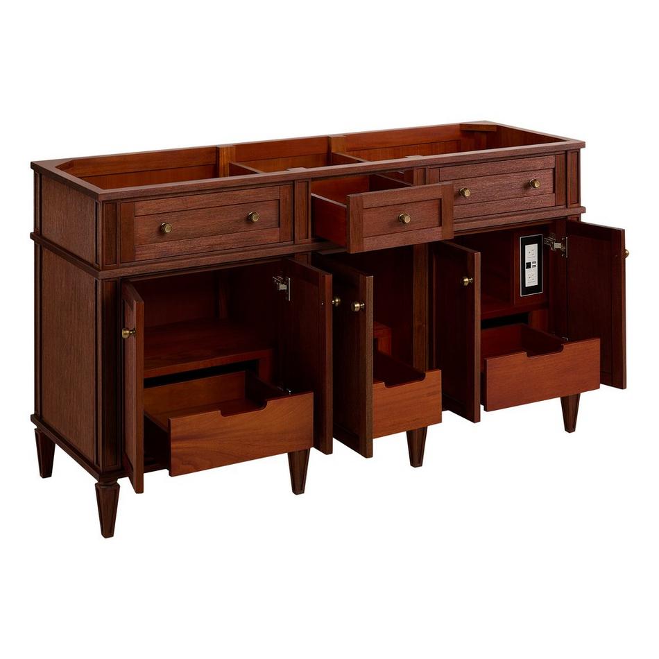 60" Elmdale Antique Brown Vanity with Rect. Undermount Sinks - Outlets, , large image number 4