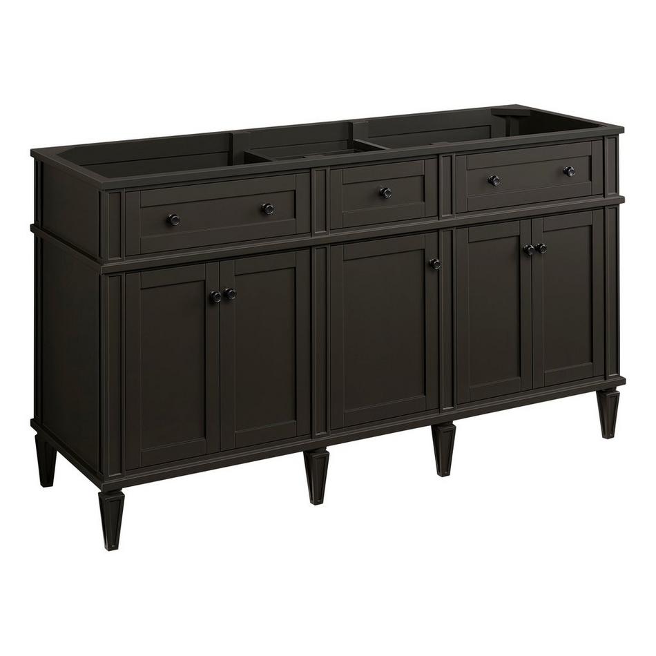 60" Elmdale Charcoal Black Double Vanity with Outlets - Vanity Cabinet Only, , large image number 0