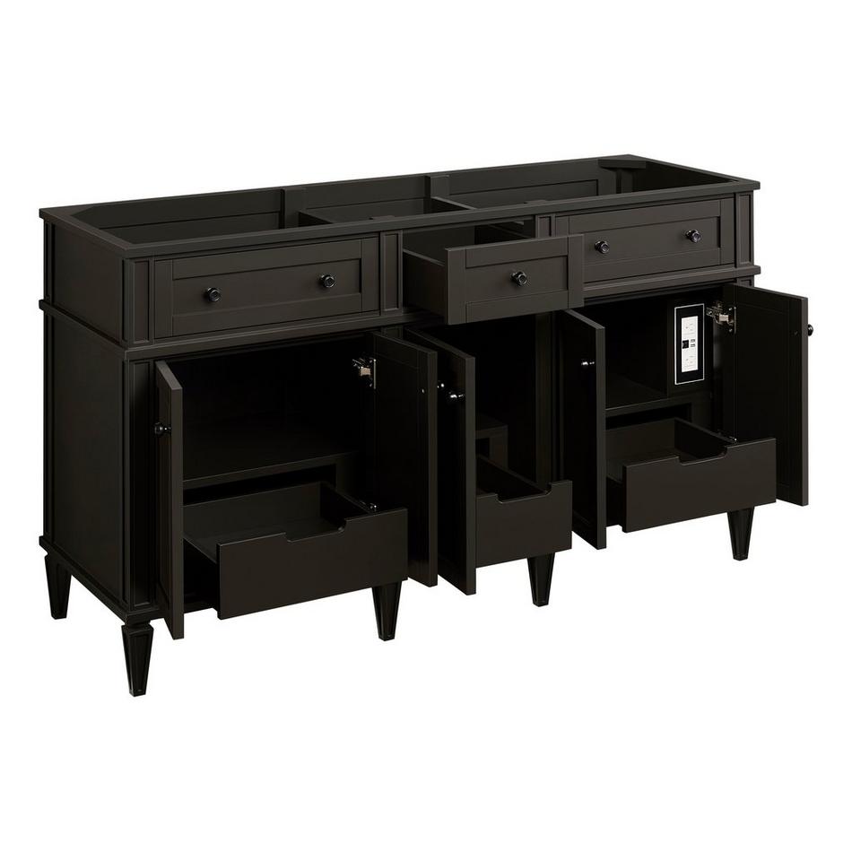 60" Elmdale Charcoal Black Double Vanity with Outlets - Vanity Cabinet Only, , large image number 1