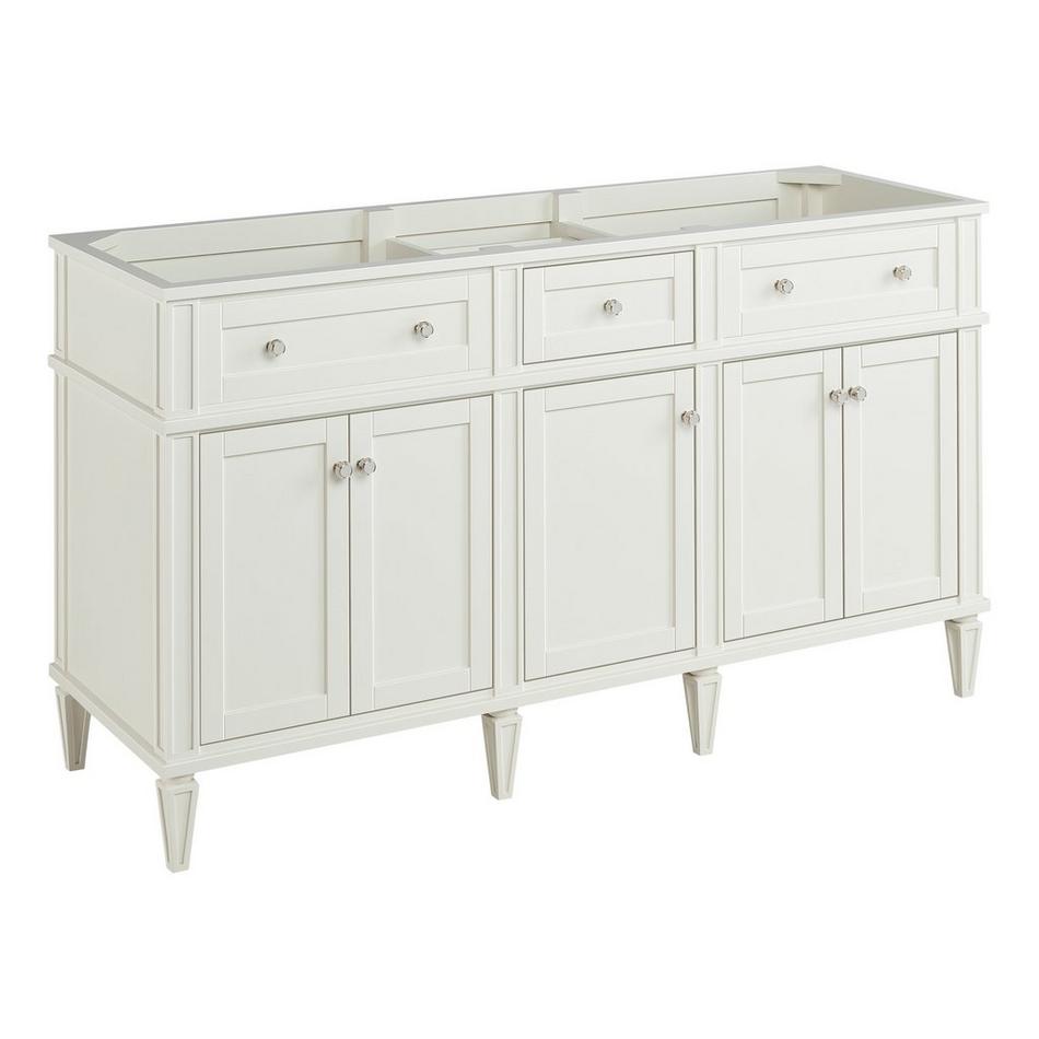 60" Elmdale White Double Vanity with Outlets - Vanity Cabinet Only, , large image number 0