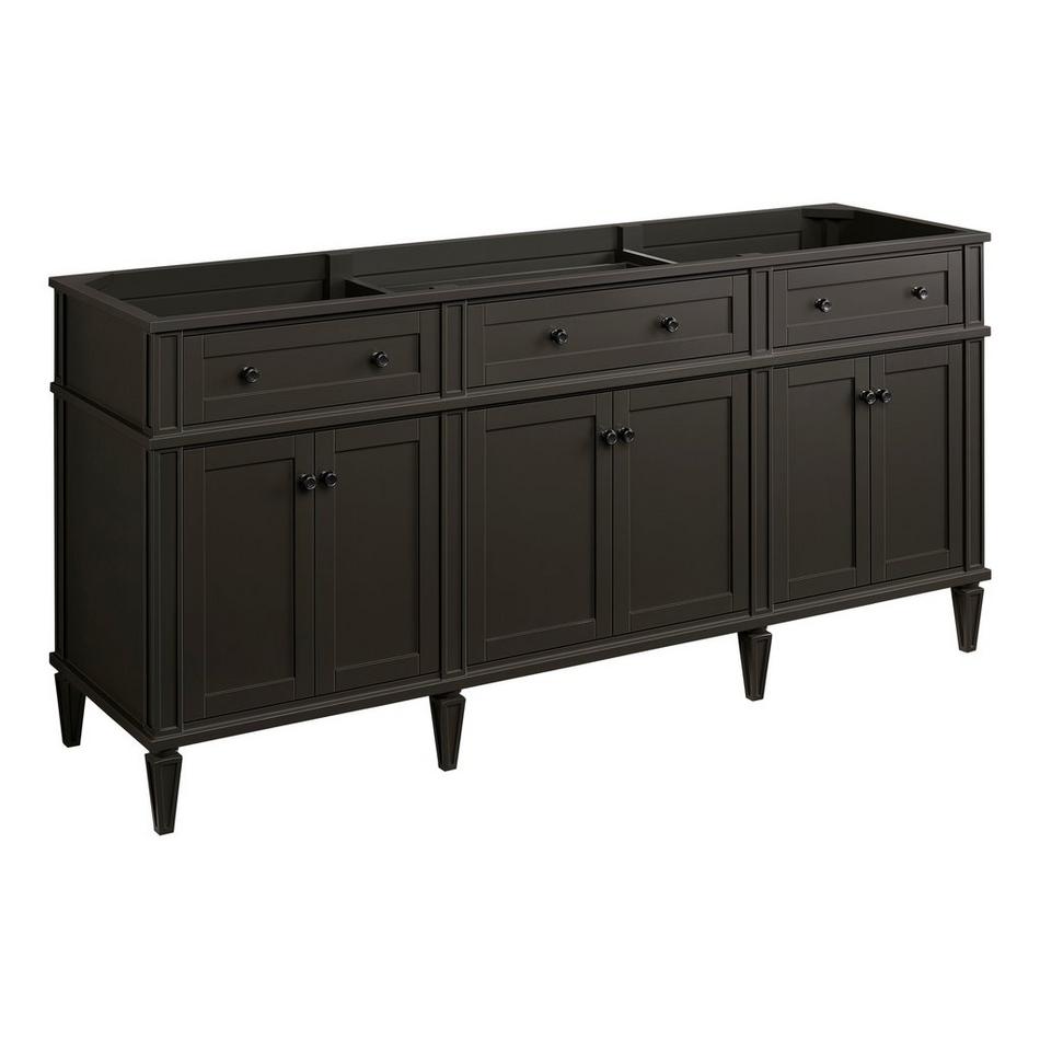 72" Elmdale Charcoal Black Double Vanity with Outlets - Vanity Cabinet Only, , large image number 0