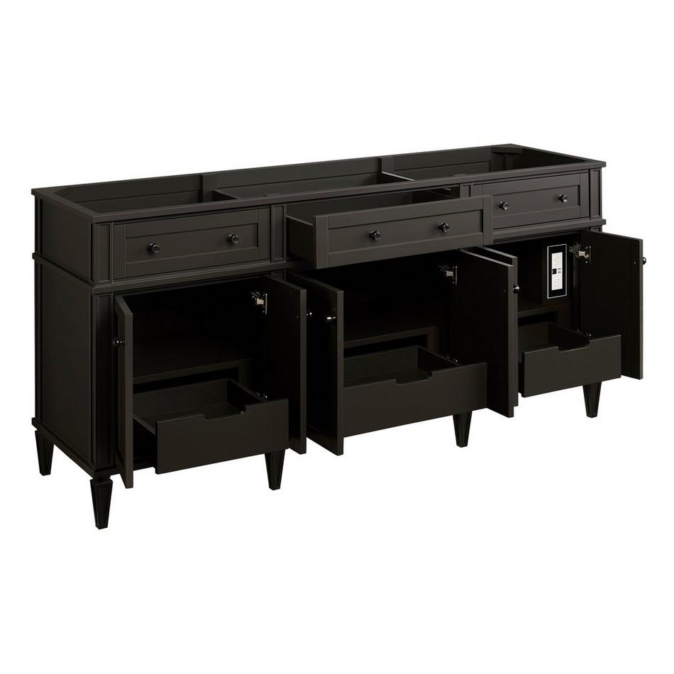 72" Elmdale Charcoal Black Double Vanity with Outlets - Vanity Cabinet Only, , large image number 1