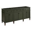 72" Elmdale Dark Olive Green Vanity with Undermount Sinks - Outlets - Carrara - 3 Hole, , large image number 1