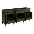 72" Elmdale Dark Olive Green Vanity with Undermount Sinks - Outlets - Carrara - 3 Hole, , large image number 2