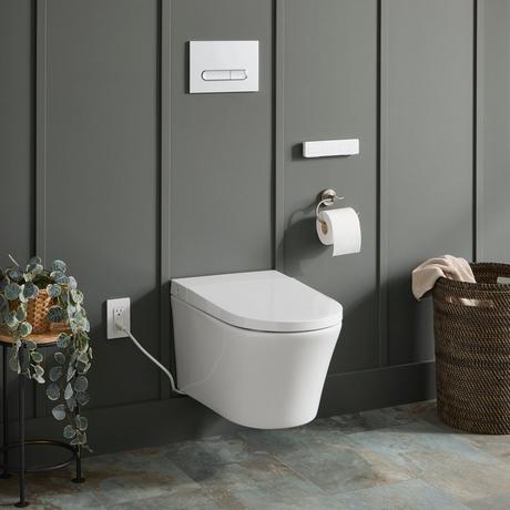 Glinda Dual-Flush Wall-Mount Elongated Smart Toilet