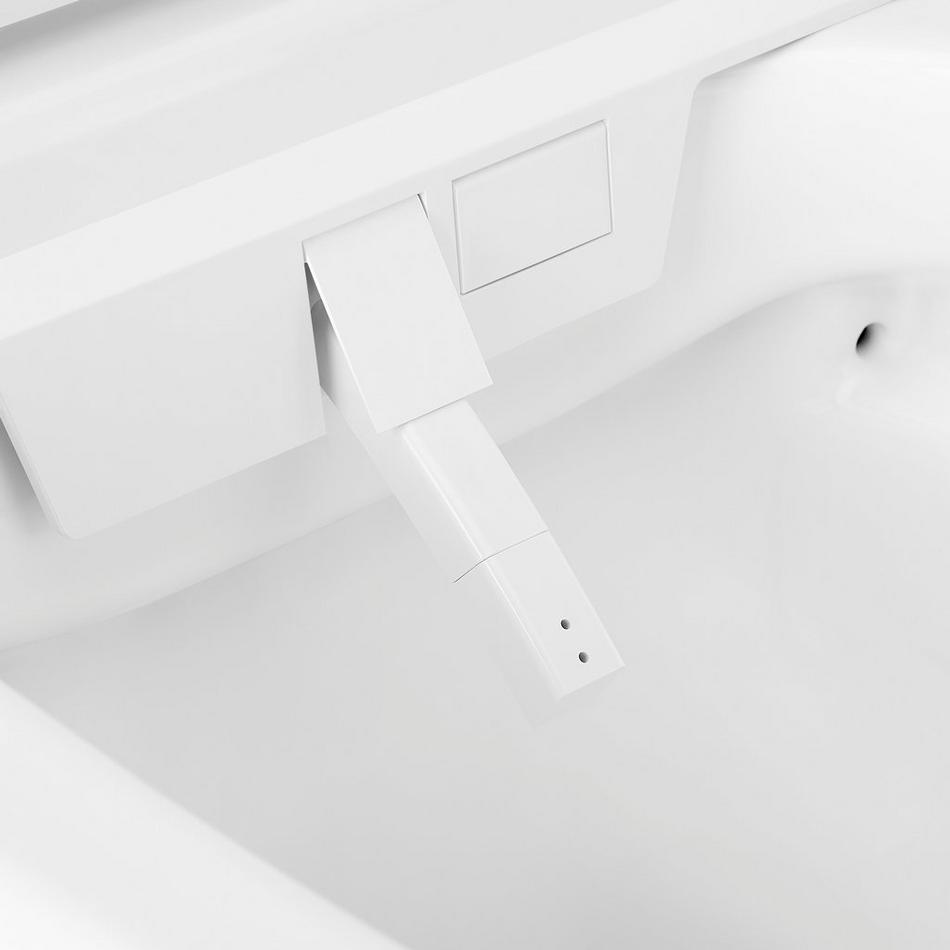 Glinda Dual-Flush Wall-Mount Elongated Smart Toilet with In-Wall Carrier - Matte Chrome Hardware, , large image number 9