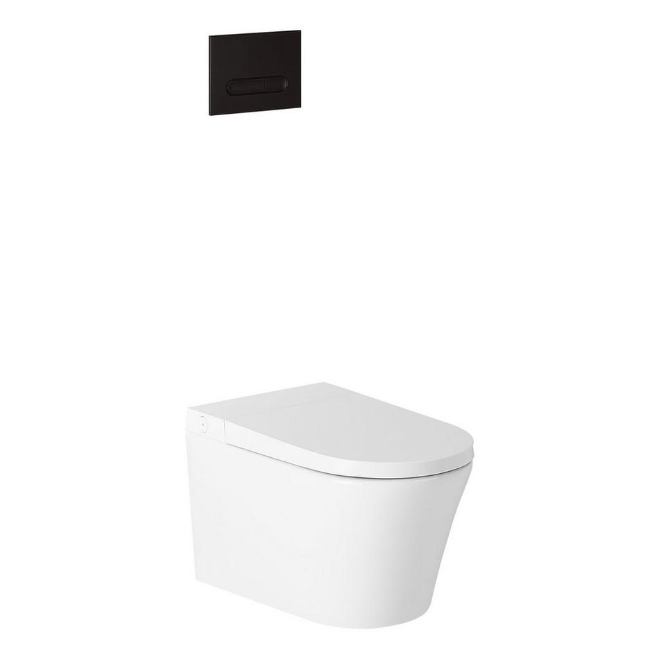 Glinda Dual-Flush Wall-Mount Elongated Smart Toilet with In-Wall Carrier - Matte Black Hardware, , large image number 2