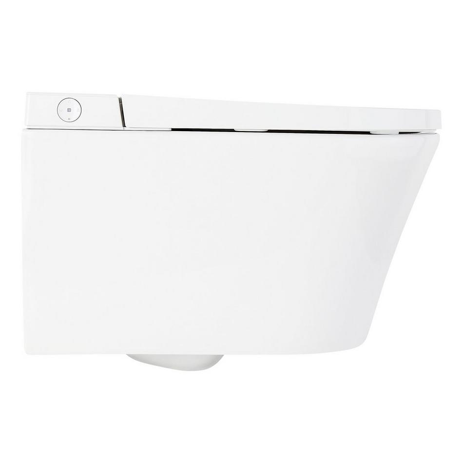 Glinda Dual-Flush Wall-Mount Elongated Smart Toilet with In-Wall Carrier - Matte Black Hardware, , large image number 4
