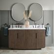 60" Yvon Double Vanity with Undermount Sinks - Outlets - Deep Taupe - Carrara - 3 Hole, , large image number 0