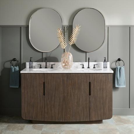 60" Yvon Double Vanity with Undermount Sinks - Outlets - Deep Taupe