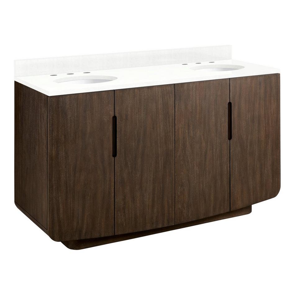 60" Yvon Double Vanity with Undermount Sinks - Outlets - Deep Taupe - FW Quartz - 3 Hole, , large image number 0