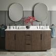72" Yvon Double Vanity with Undermount Sinks - Outlets - Deep Taupe - AW Quartz - 3 Hole, , large image number 0
