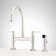 Marceau Bridge Kitchen Faucet with Side Spray - Lever Handles, , large image number 2