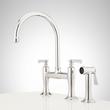 Marceau Bridge Kitchen Faucet with Side Spray - Lever Handles, , large image number 3