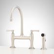 Marceau Bridge Kitchen Faucet with Side Spray - Lever Handles, , large image number 6