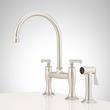Marceau Bridge Kitchen Faucet with Side Spray - Lever Handles, , large image number 7