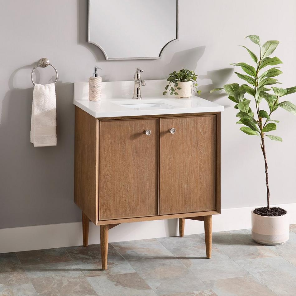 30" Wendolyn Teak Vanity with Rectangular Undermount Sink - Outlet - Washed Teak, , large image number 2