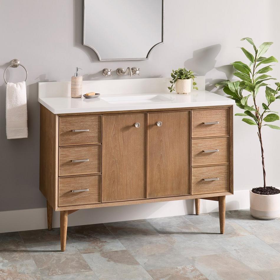 48" Wendolyn Teak Vanity with Rectangular Undermount Sink - Outlet - Washed Teak, , large image number 1