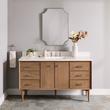 60" Wendolyn Teak Single Vanity with Rect Undermount Sink - Outlet - Washed Teak - AW Quartz - 3H, , large image number 0