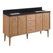 60" Wendolyn Teak Double Vanity with Rect Undermount Sinks - Outlets - Washed Teak - CB Quartz - 3H, , large image number 0
