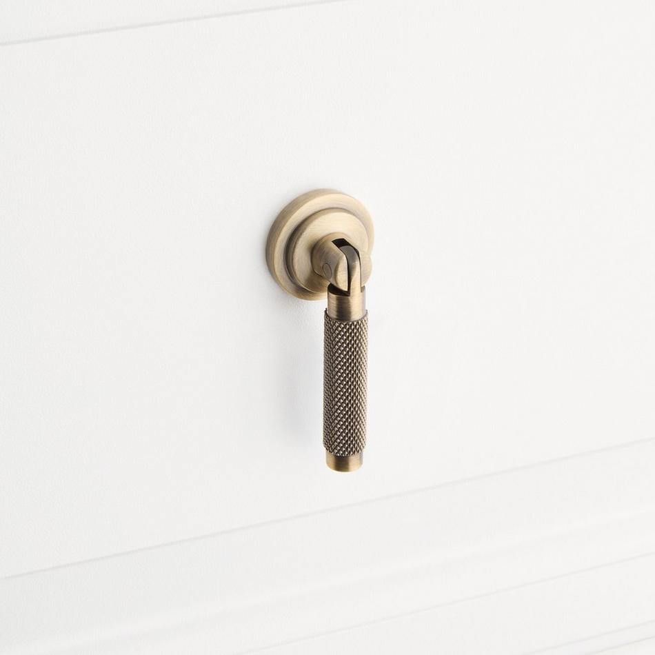 Arles Brass Knurled Drop Pull - Antique Brass, , large image number 3