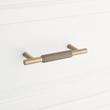 3-3/4" Arles Knurled Brass Cabinet Pull - Antique Brass, , large image number 3