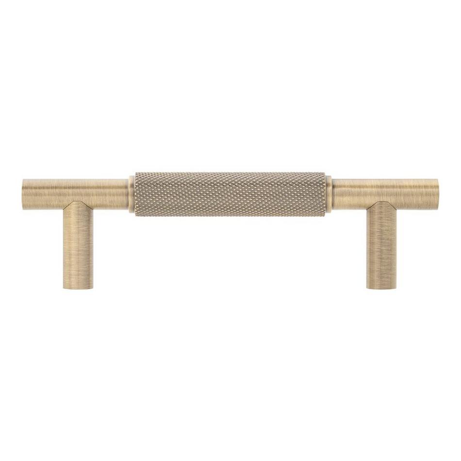 3-3/4" Arles Knurled Brass Cabinet Pull - Antique Brass, , large image number 2