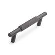 3-3/4" Arles Knurled Brass Cabinet Pull - Matte Black, , large image number 0