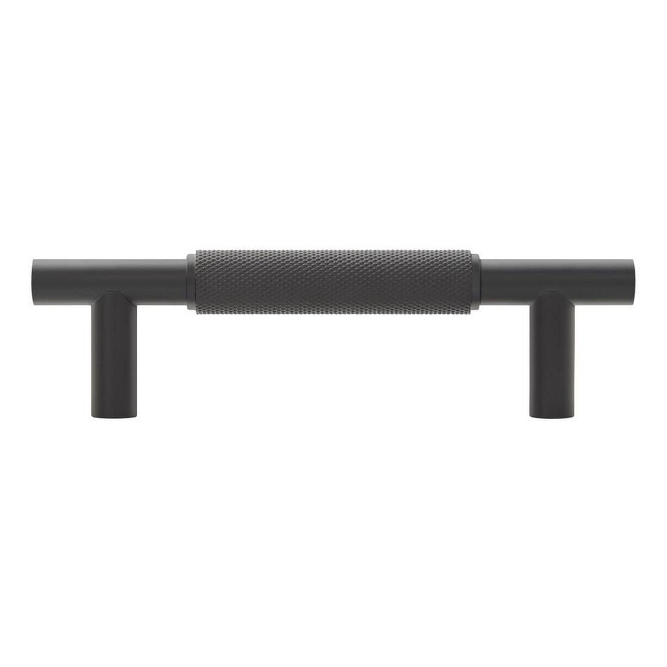 3-3/4" Arles Knurled Brass Cabinet Pull - Matte Black, , large image number 2